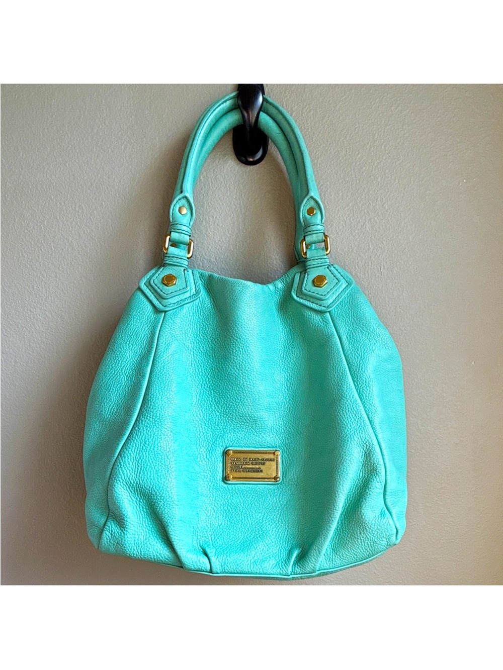 Marc by Marc Jacobs Standard Supply Turquoise Leather Hobo Bag Aqua Gold
